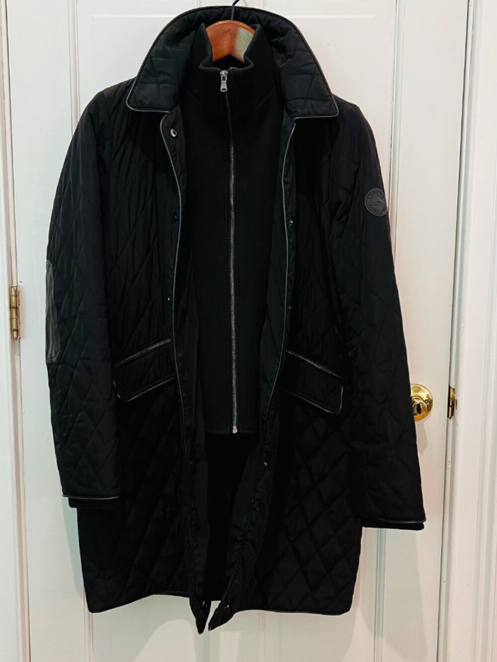 Lauren Ralph Lauren black diamond-quilted coat Size Large